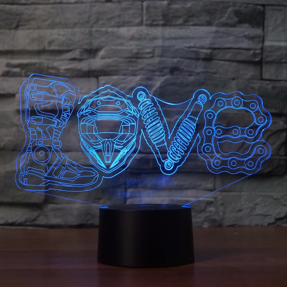 Светодиодные механические 3D Ночники для моделирования любви креативные 7 цветов
