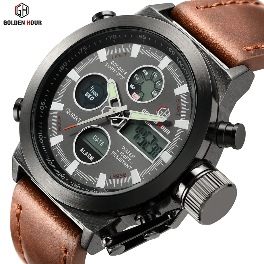 

Top Brand Luxury Men Analog Quartz Sports Watches Outdoor Casual Clock Male Leather Strap Military Watch Hours Relogio Masculino
