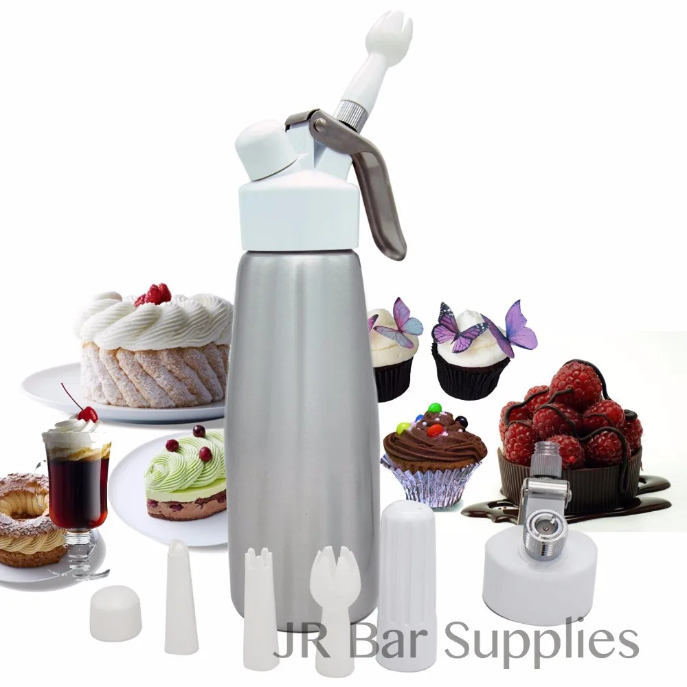 Whipped Cream Dispenser (0.5L), with 2 Decorating Nozzles Uses Standard