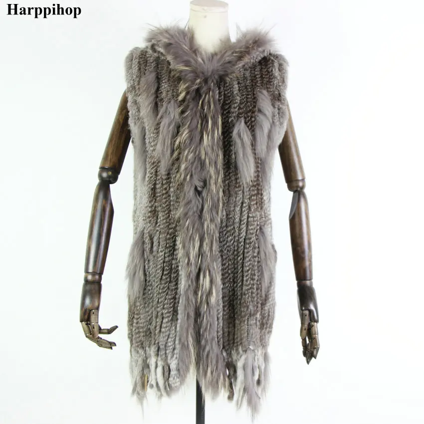 Женский жилет из натурального кроличьего меха с капюшоном|vest buckle|coat hoodiecoat stand |