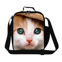 Милый Кот ланч-охладитель для девочек, изолированные ланч-мешки для детей, женщины многоразовый для обеда контейнеры для работы, сумка для пикника детей