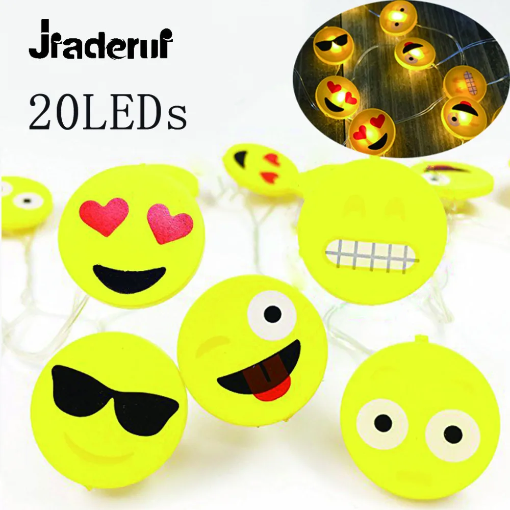 Jiaderui 2M 20LEDs Emoji Copper Wire String Lights LED Fairy Lights
