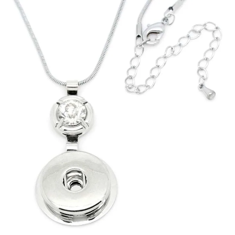 6Pieces/lot Snap Button Necklace Jewelry Dull Silver Tone DIY 18mm