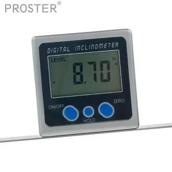 

360 Degree Mini Digital Protractor Inclinometer Screen Rotation Magnetic Base Aluminium Electronic Level Box Dual Measuring Tool