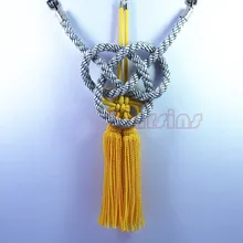 Один комплект JP соединительная планка производство автомобиля Серебряный Кин TSUNA веревка и желтый FUSA KIKU узлы для автомобиля зеркало заднего вида