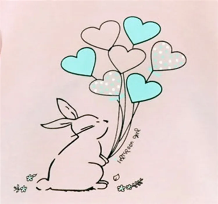 Lawadka/Спортивная футболка с рисунком кролика и воздушного шара для маленьких девочек и мальчиков; футболка с короткими рукавами для девочек; хлопковая детская одежда