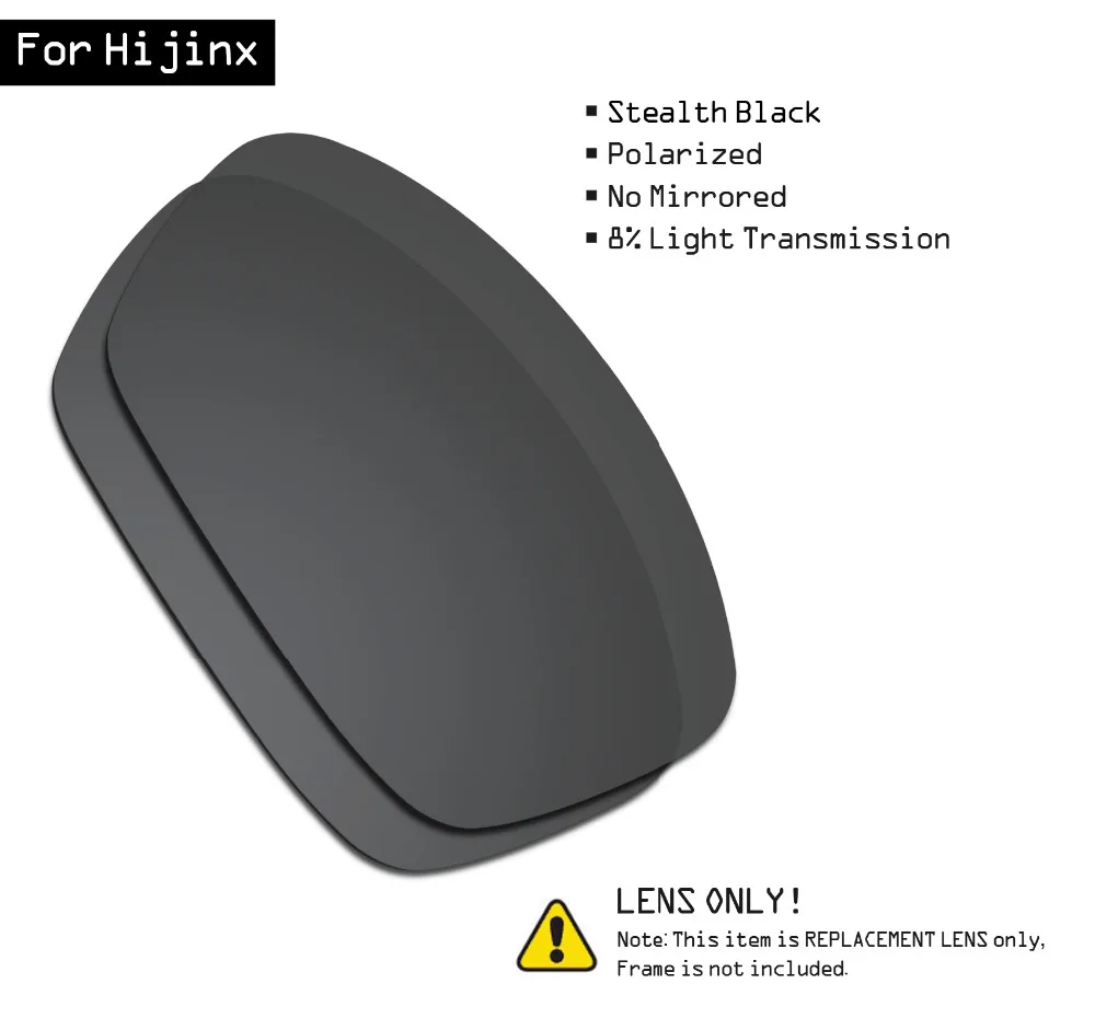 SmartVLT Polarized Sunglasses Replacement Lenses for Oakley Hijinx - Stealth Black