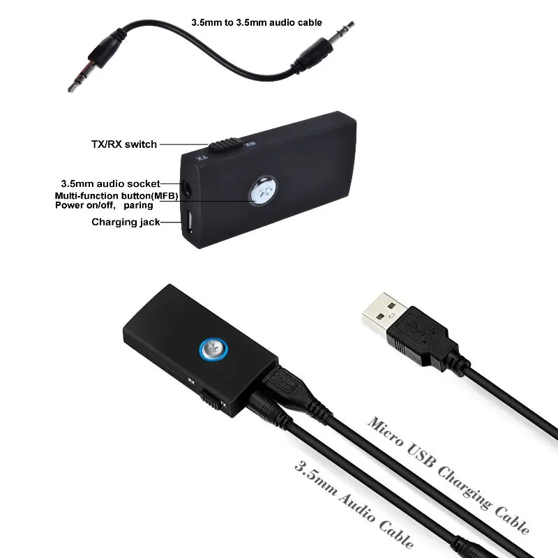 Coopkony 3 5mm Jack Bluetooth Receiver Bluetooth Audio Music Wireless Receiver Adapter Car Aux Cable Free for Speaker Headphone