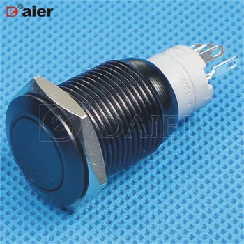 

40PCS LAS3-16F-11L/A 16mm latching black color anti-vandal pushbutton switch