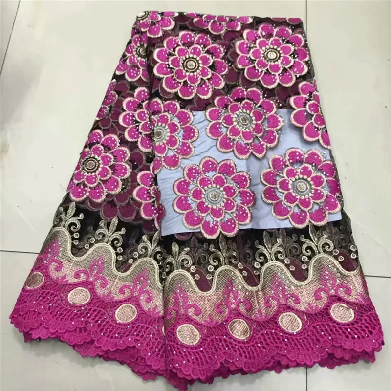 

Latest African Lace Fabric 2019 High Quality African Tulle Lace Fabric Luxury Design French Lace Fabric With Beaded For Party ZQ