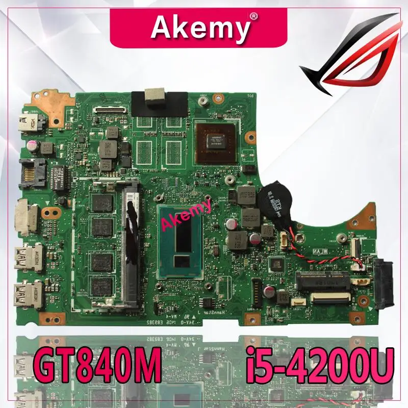 

Akemy S451LN Laptop motherboard for ASUS For ASUS S451 S451L V451 V451L S451LN S451LB Test original mainboard I5-4200U GT840M