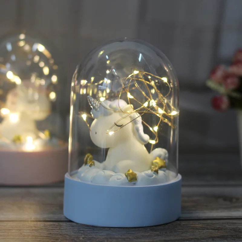 Cartoon LED Night Light Luminaria Garland Fairy String Lights Novelty Unicorn Night Lamp Bedside Lamp For Kids Christmas New Year Gift (9)