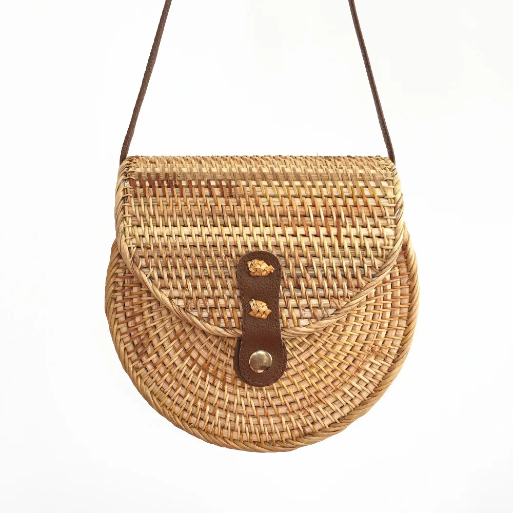 

Bali Island Rattan Bags For Women 2019 New Summer Shoulder Beach Bags Luxury Designer Bohemian Cross body Handmade Straw Bags