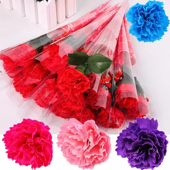 

1lot=30pc!PVC single branch with drill hardcover roll carnation soap flower / Mother's Day gift/party Favors gift