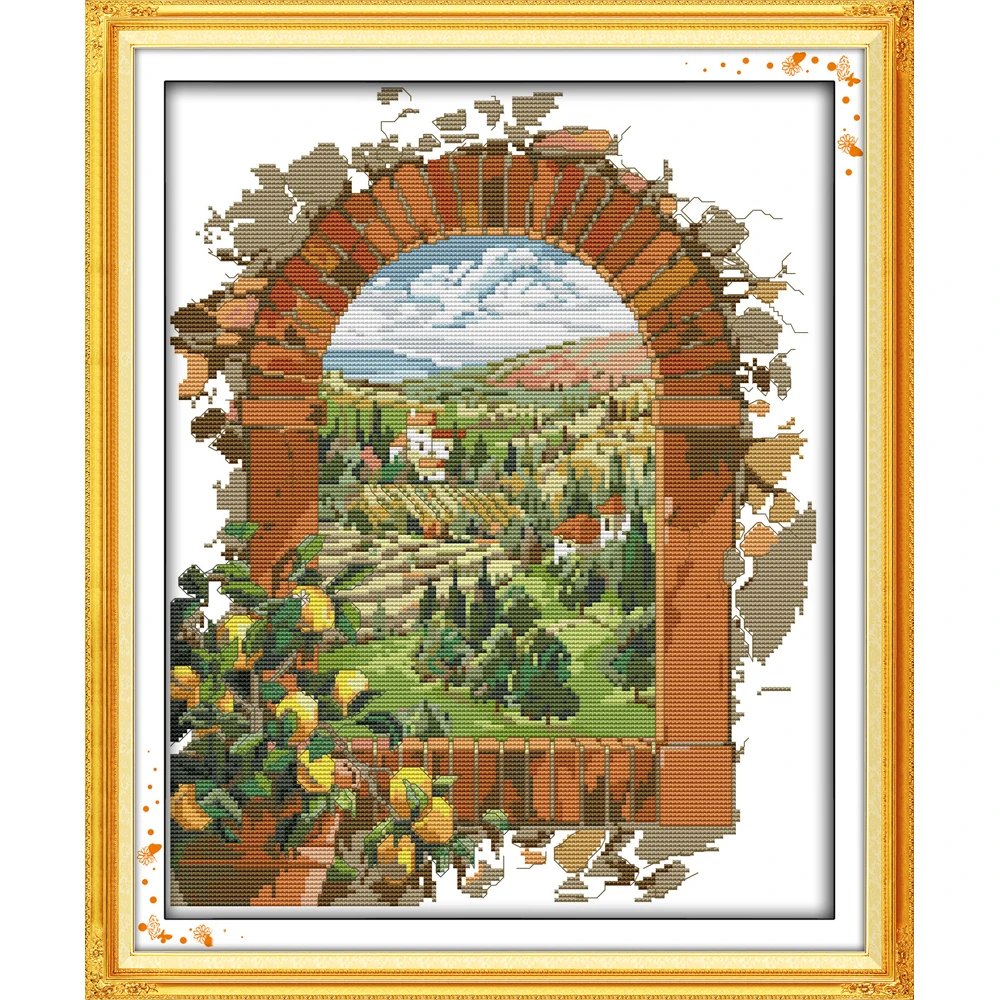 

Everlasting love The door of the winery Chinese cross stitch kits Ecological cotton stamped DIY Christmas decorations for home