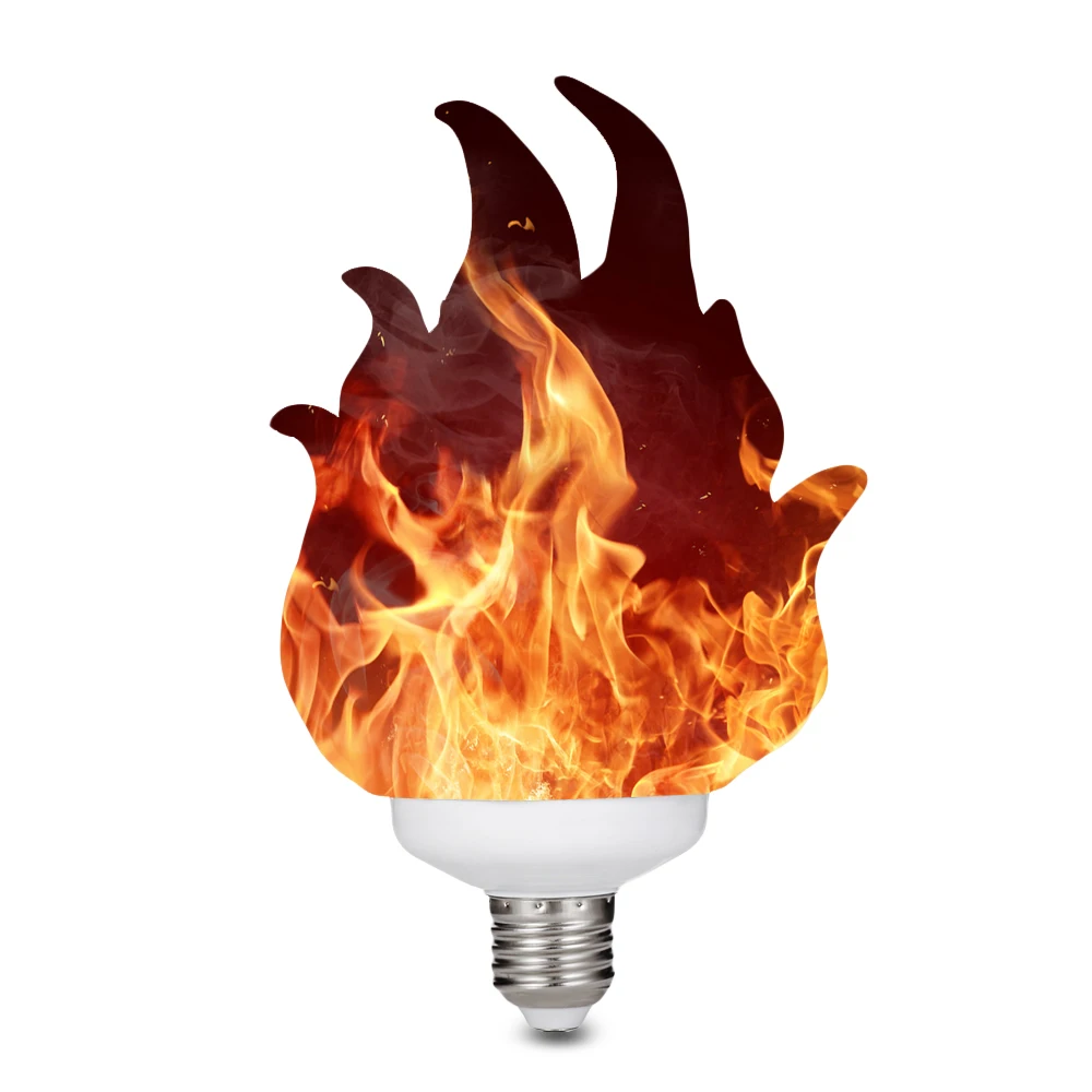 Светодиодный светильник с эффектом пламени с 3d-печатью, лампа с эффектом мерцания, декоративная лампа с эффектом пламени E27, светодиодный светильник с эффектом пламени