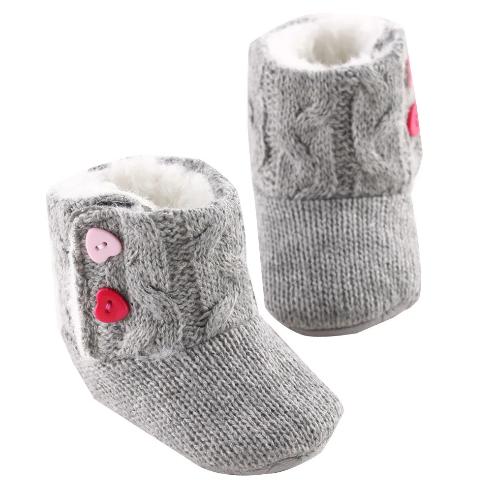Baby Girls Cotton Boot Soft Sole Crib Warm Button Flat Toddler Prewalke Shoe Hot