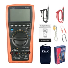Multímetro digital vc97a, novo multímetro digital vc97 faixa automática 1000v dmm detector de temperatura dc ac medidor de tensão atual capacitância