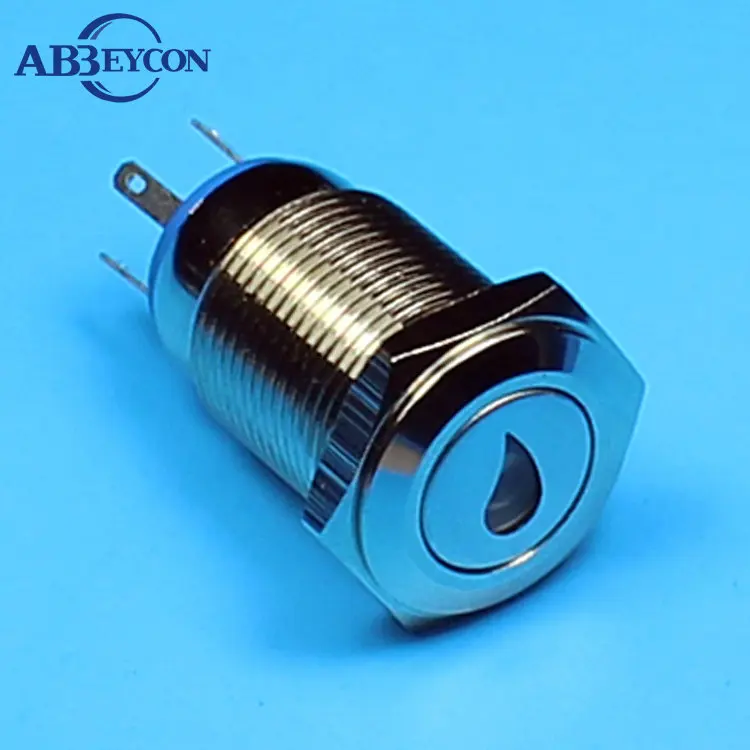 

1693Z self-locking 1NO1NC flat head oil illuminated anti-vandal button switch black 16mm push button switch