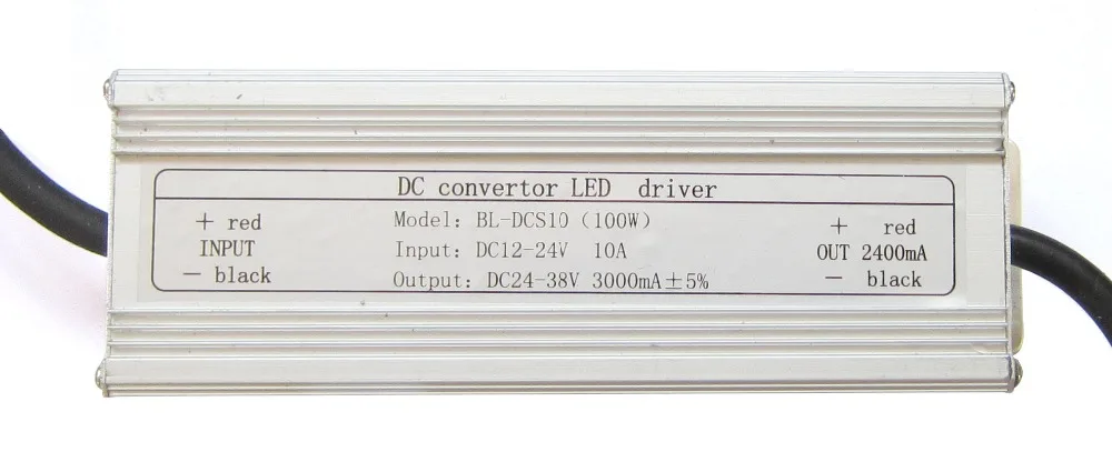 

Waterproof 100W LED Driver input 12V to 24V output 25~38V 3A for Floodlight LED light Bulb