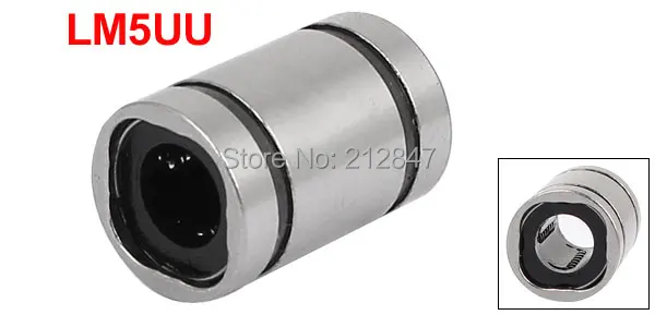 LM5UU 5mmx10mmx15mm Linear Motion Bushing Ball  Bearing Silver Tone