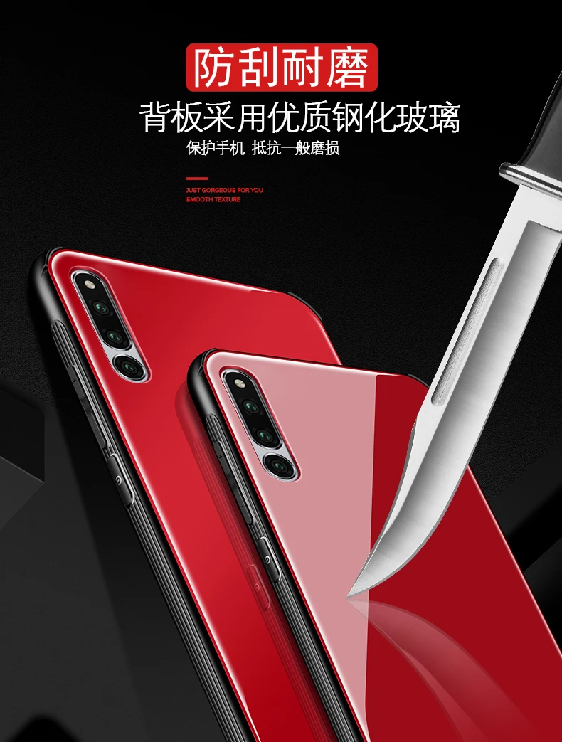 Tempered Glass Case for Huawei Honor Magic 2 Hard Back Cover Magic2 Soft TPU Silicone Bumper On For Huawei Honor Magic 2 Case 