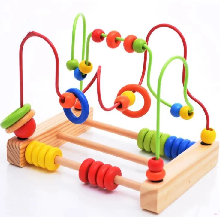 

Counting Circles Bead Abacus Wire Maze Roller Coaster Wooden montessori materials Toy Kids Math Toy for Baby Kids Childrens