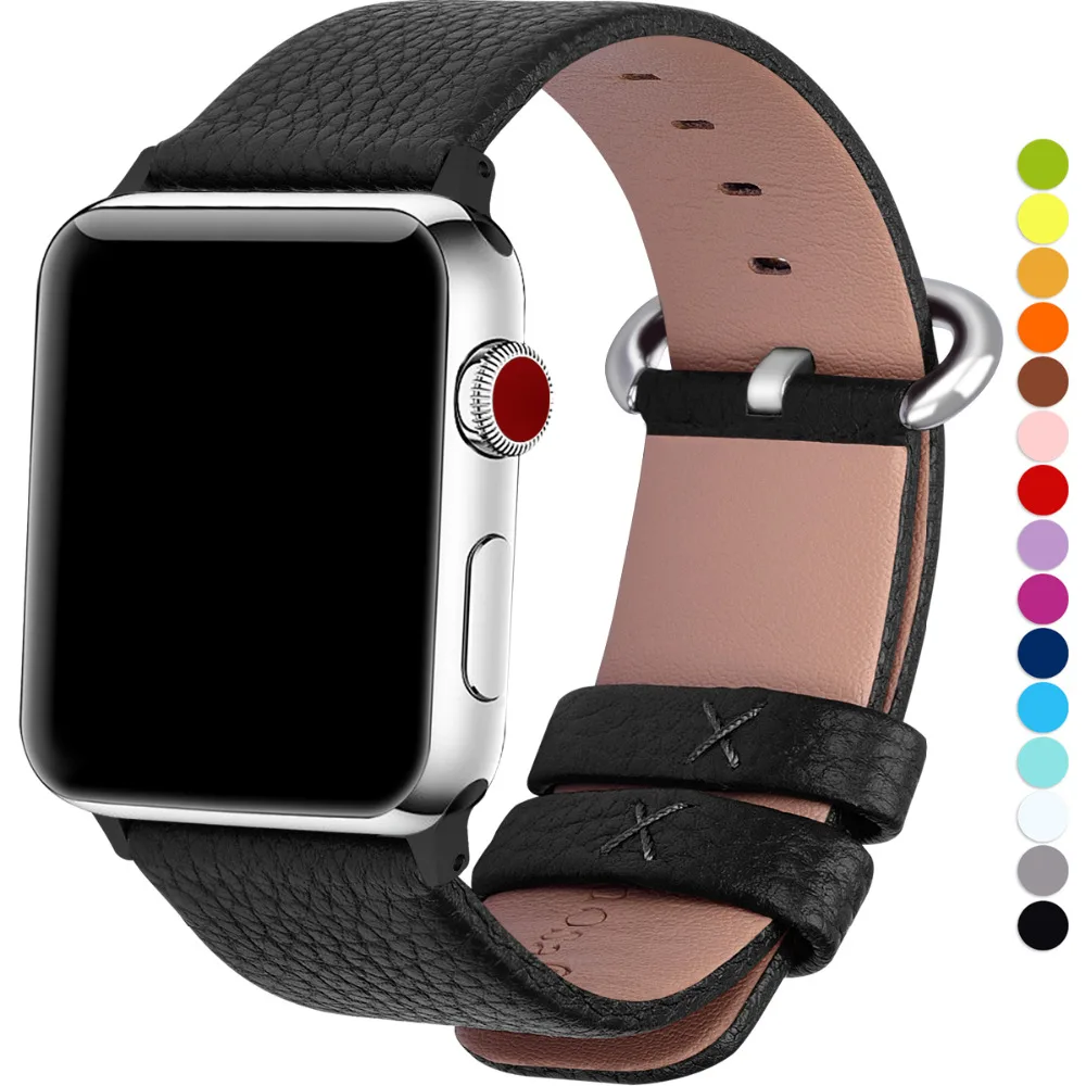15 Colors for Apple Watch Bands 44mm 40mm 38mm 42mm,genuine leather watchbands iWatch bracelet for apple watch band 3/4 42mm38mm