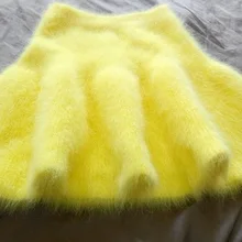 Для женщин Зимняя юбка норковая кашемировая юбка эластичные опорной S288