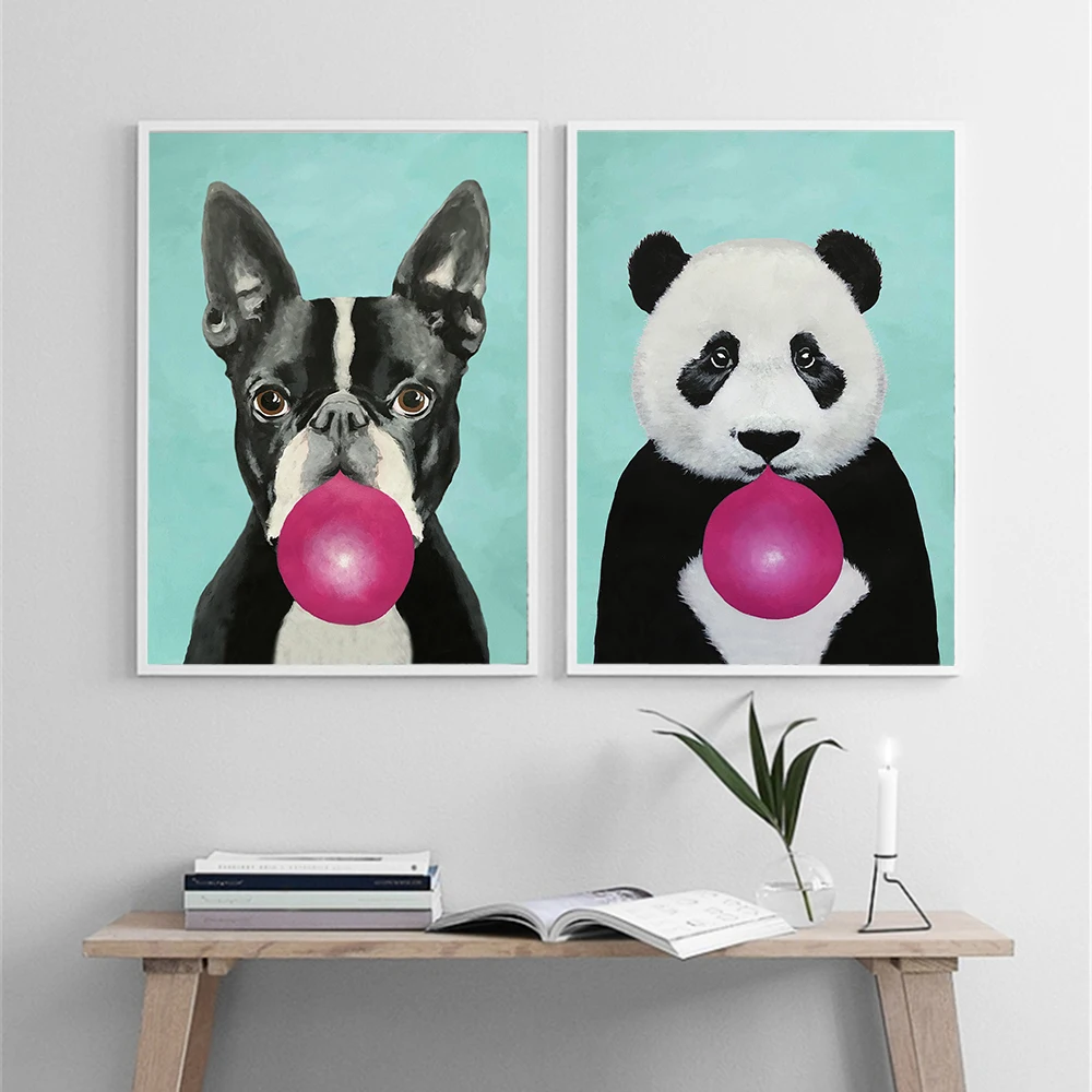 

Cuadros Abstract Dogs And Panda Posters Nordic Canvas Animal Prints Painting On The Wall Art Print Pictures For Living Room