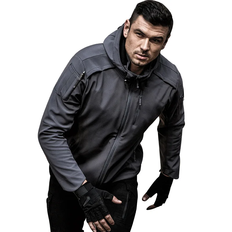 

Outdoor Camping Soft Shell Tactical Jacket New Men's Waterproof Windproof Hooded Jackets Hunting Hiking Climbing Riding Jackets