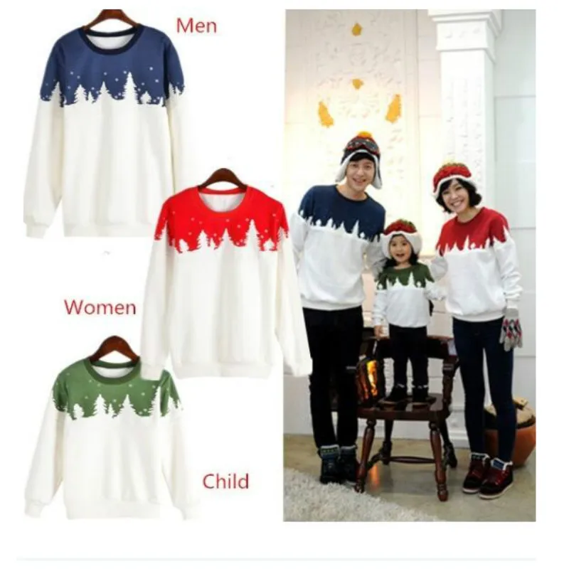 Рождественские одинаковые комплекты для семьи зимний свитер для мамы, папы и ребенка зимний топ с длинными рукавами, футболка Рождественская одежда для всей семьи