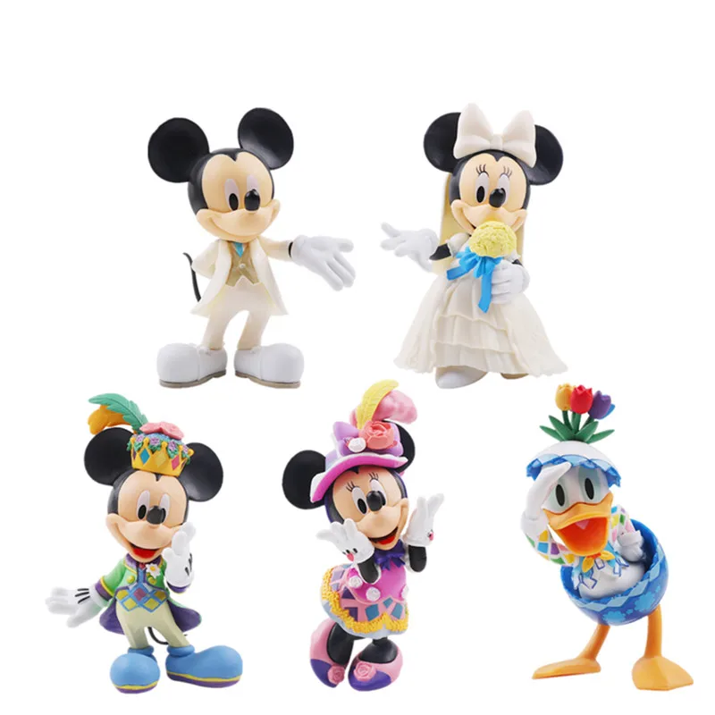 

Disney anime figure Mickey Mouse Minnie Princess Donald Duck Action Figure toys figurine disney Kawaii Doll ChildrenToy gift