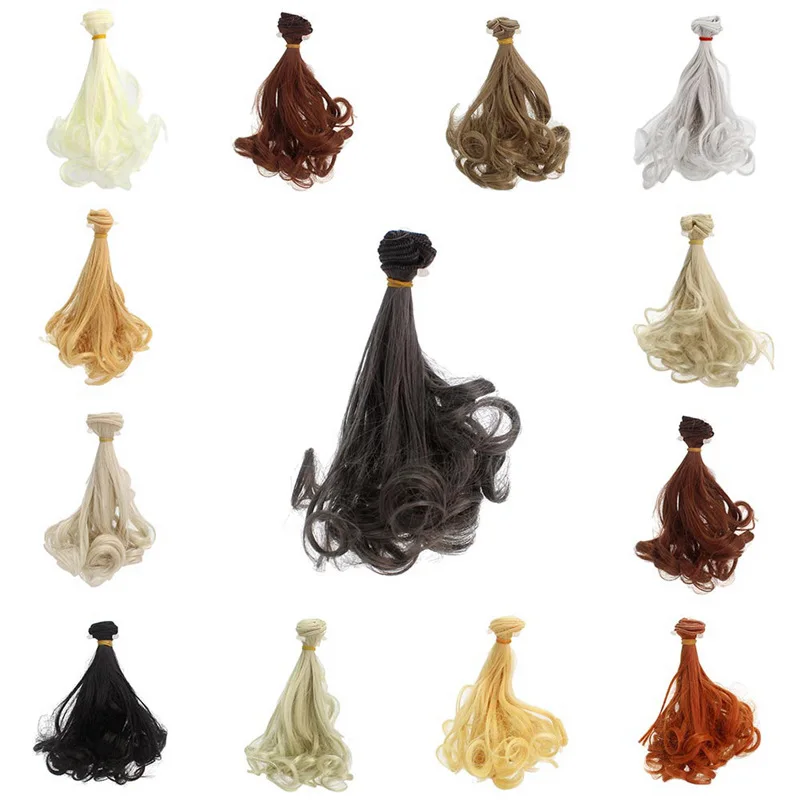

15cm Doll Wigs Doll Hairs Inside Buckle Pear Flower Doll Wig Handmade DIY Hair Row