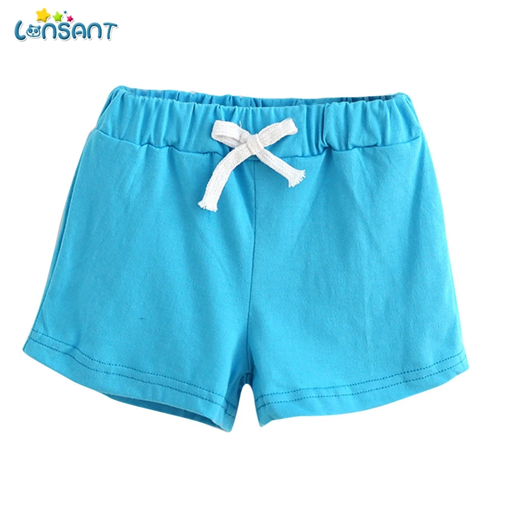 LONSANT/ г. летние детские повседневные однотонные Короткие хлопковые шорты для мальчиков и девочек модные детские штаны