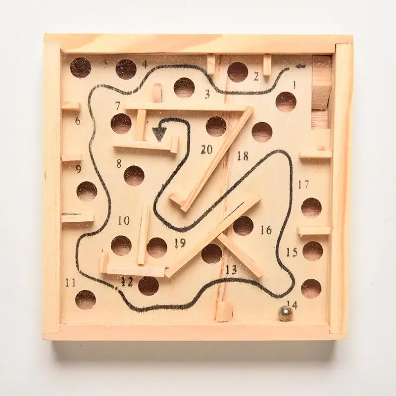 Wooden Puzzle Maze Board Kids Children Education Learning Intelligence