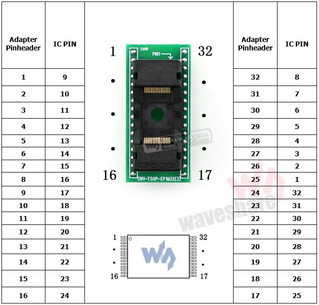 Tsop32 para Dip32 a Tssop32 Enplas Teste Soquete Programação Adaptador 0.5mm Passo ic - Imagem 6