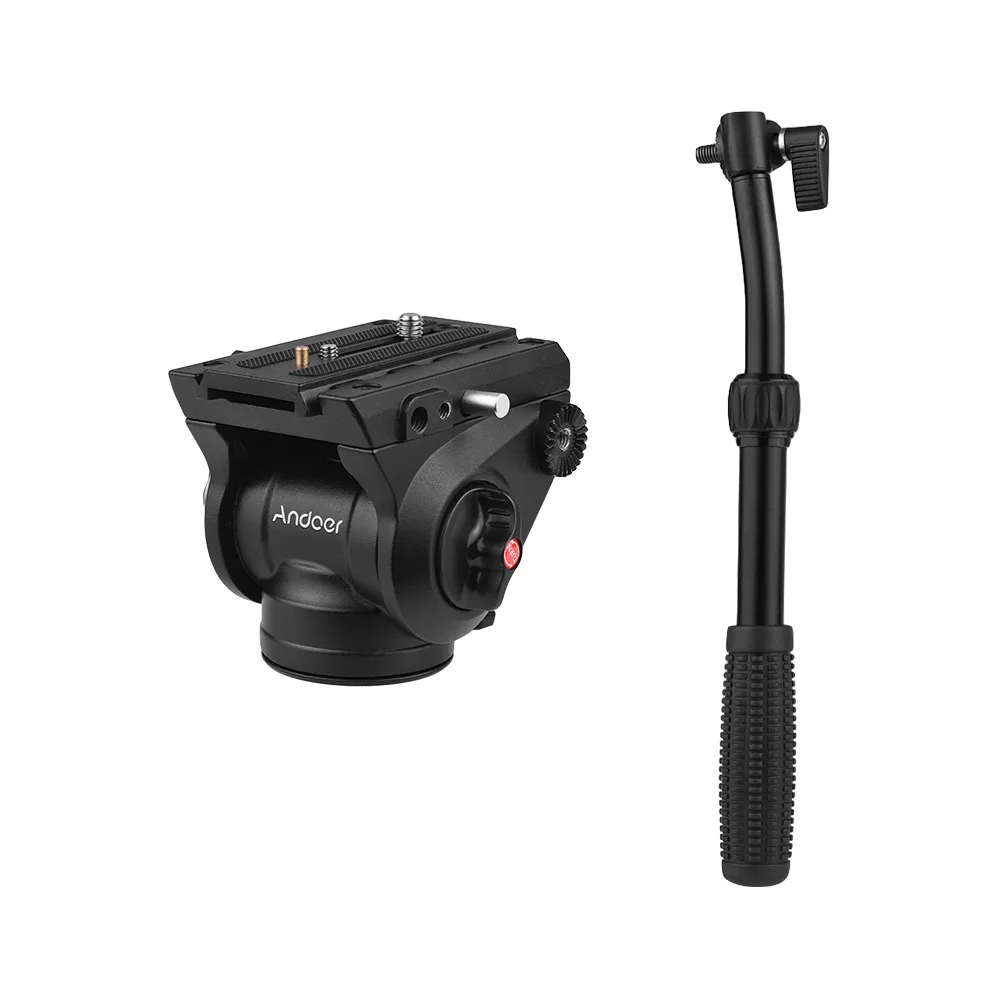 

Andoer Handgrip Fluid Drag Head Hydraulic Head Tripod Head 360 Degree Panoramic Shooting for Photography and Video Recording