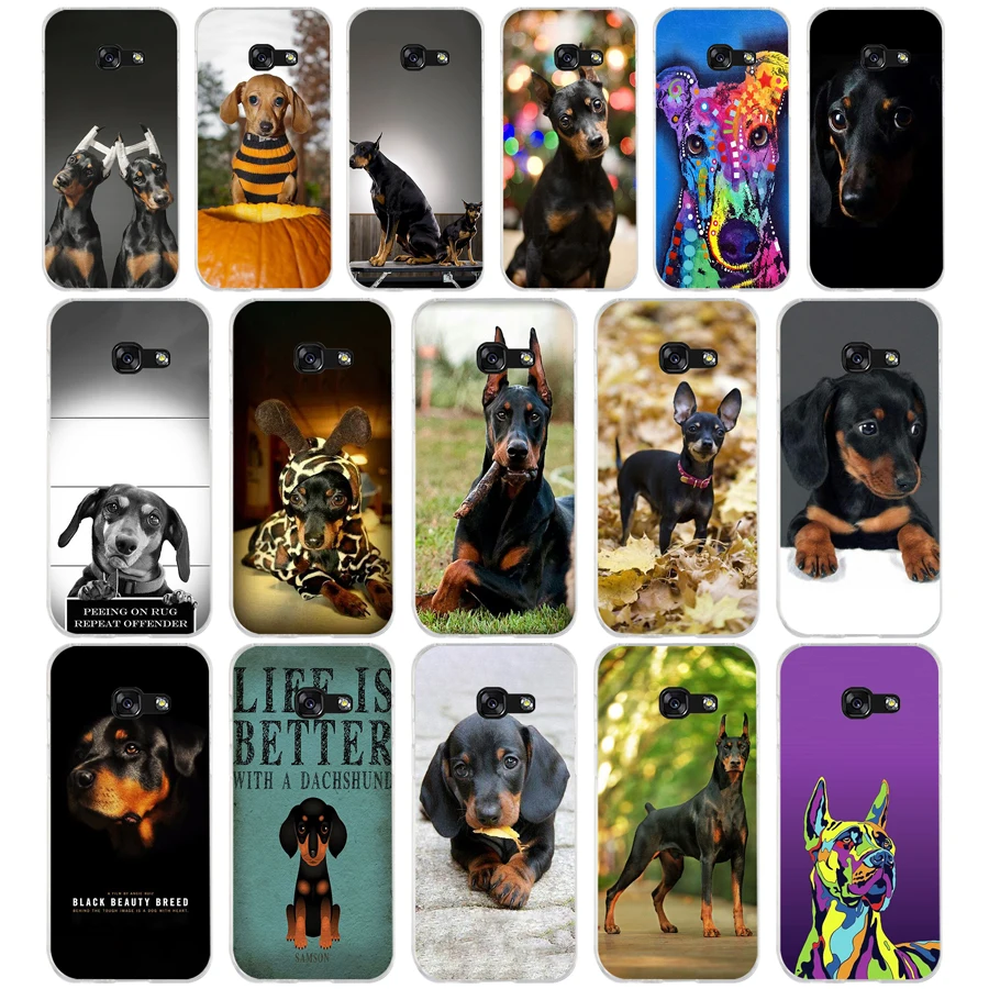 102WE милый такса Doberman Собака Мягкий Силиконовый ТПУ чехол для телефона Samsung A3 A5 2016