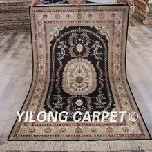 Yilong 4'x6' Кашан персидские ковры ручной работы Изысканный восточный шелковый ковер(ZW066M4x6