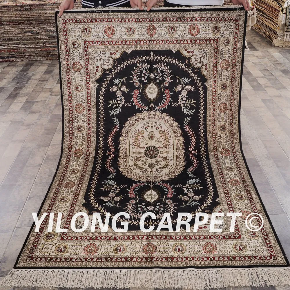 YILONG 4'x6' kashan persian carpets handmade exquisite oriental silk