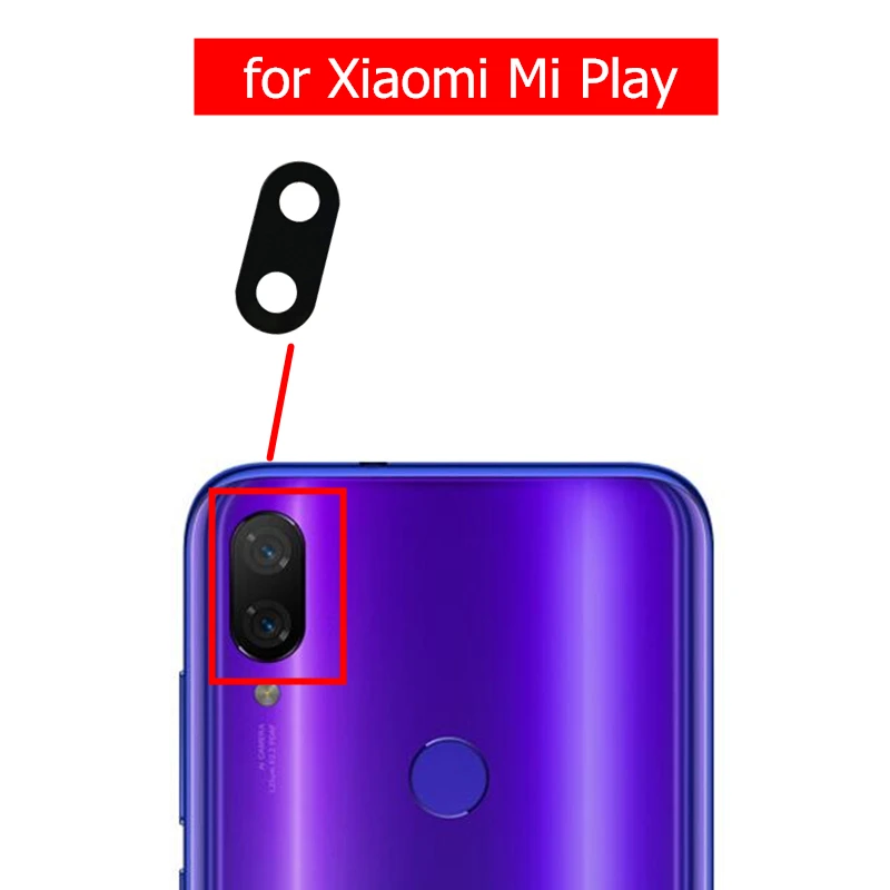 

for Xiaomi Mi Play Camera Glass Lens Back Rear Camera Glass Lens with Glue for Xiaomi Mi Play Replacement Repair Spare Parts