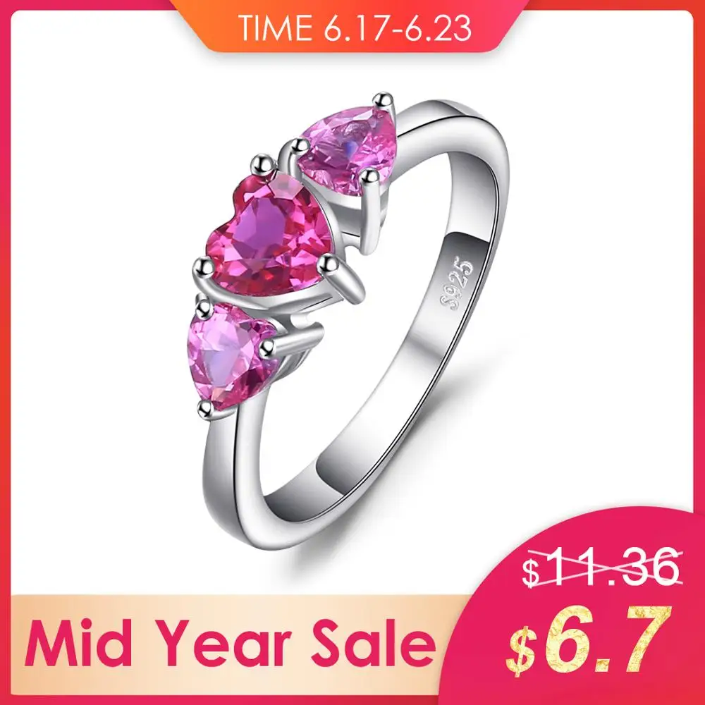 Jewelrypalace Романтический Сердце 1.25ct создано розовый сапфир Для женщин Обручение