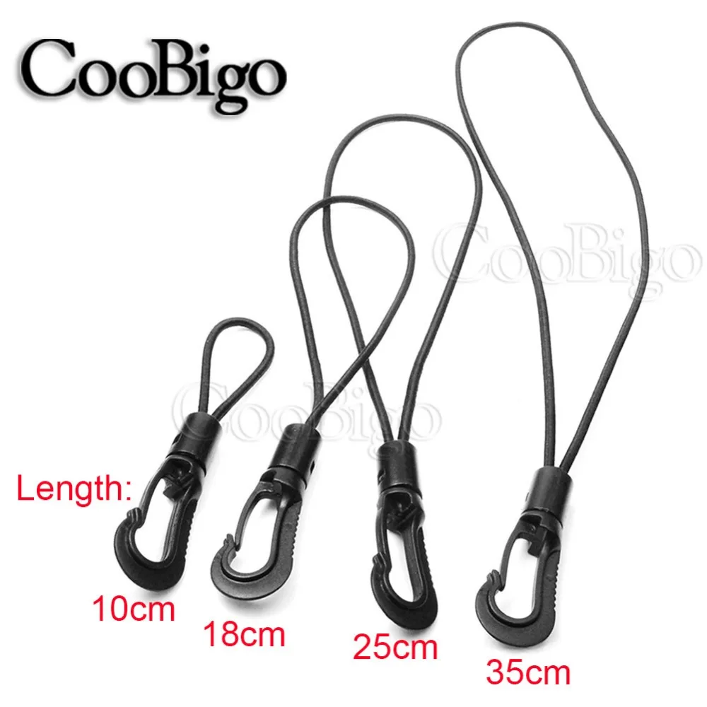 

20pcs Pick 4 Size Diameter 2.5mm Outdoor Kayak Canoe Bungee Tied Tether Rope Elastic Shock Cord Loops With Plastic Hooks