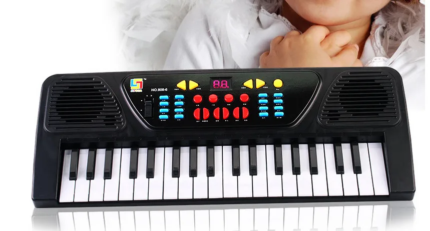 BAIYUAN 428 niños Aprendizaje Temprano 37 teclado con micrófono