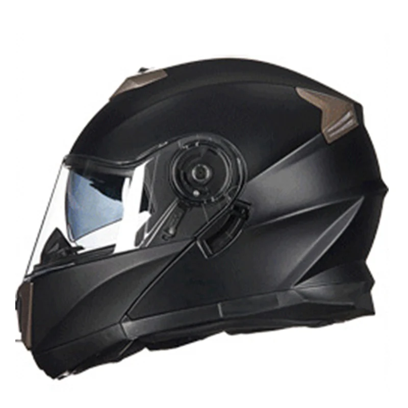 GXT зимний модульный мотоциклетный шлем Vcoros Анти-туман солнцезащитный козырек флип-ап гоночный мото rbike шлем Мужской Полный лицевой Мото шлем - Цвет: Matte black