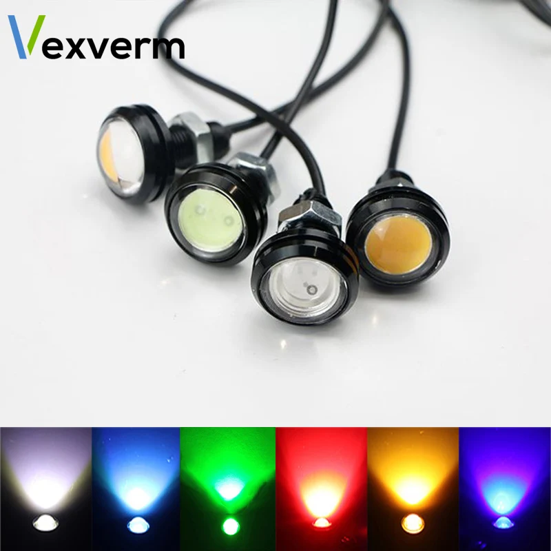 Kopen 18mm Auto Eagle Eye DRL Led dagrijverlichting LED 12 v Backup Omkeren Parking Signaal Automobiles Lampen DRL auto styling