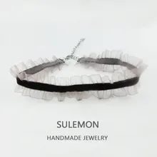 Готическое эластичное кружевное колье-чокер для женщин с широким воротником Harajuku коричневый розовый Бархатный чокер Mujer винтажные вечерние Ювелирные изделия Подарки