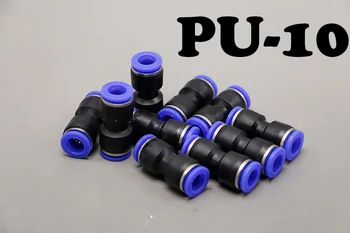 

10pcs/lot PU-10 10mm To 10mm Tube Pneumatic One Touch Push In Pipe Fitting Joint Coupler