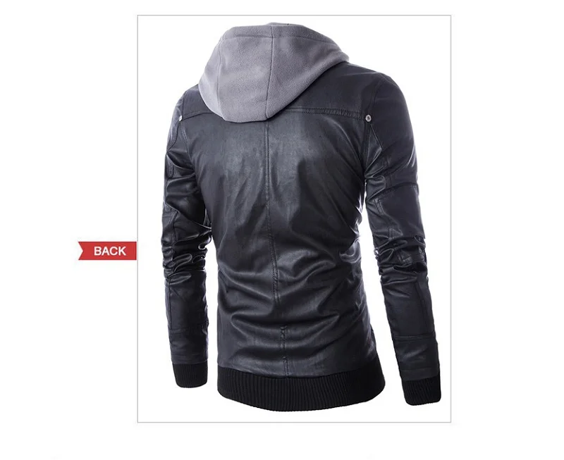 2019 new European style men's hooded fake two-piece locomotive leather clothing trend new hip-hop style leather jacket 2019 new European style men's hooded fake two-piece locomotive leather clothing trend new hip-hop style leather jacket